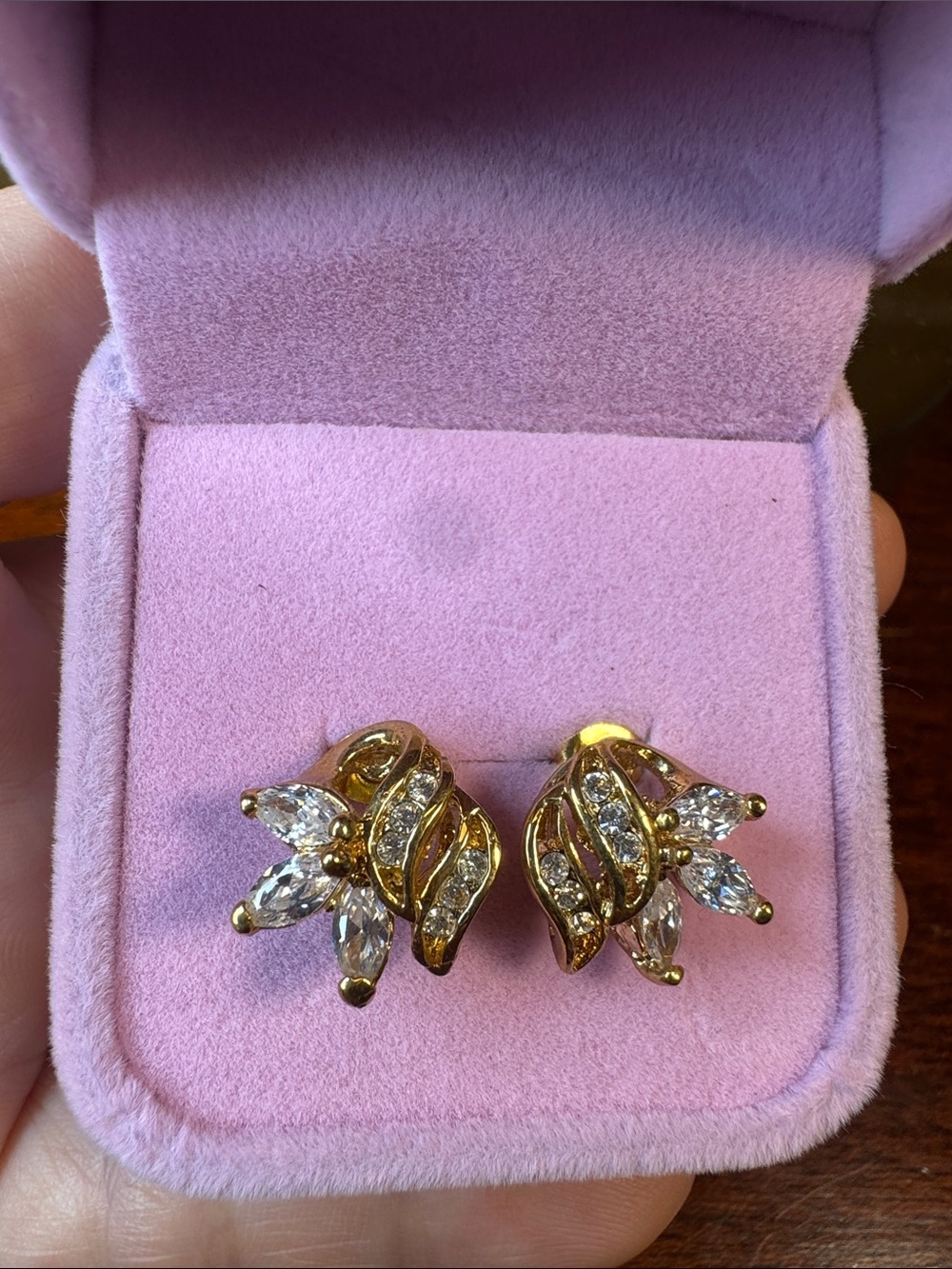 3068-Swarovski Crystal Element Silvertone post earrings.